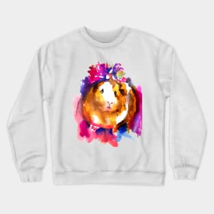 Guinea Pig in Flower Crown Crewneck Sweatshirt